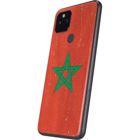 Morocco Flag Distressed Google Pixel 5 Skin